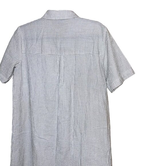 Eileen Fisher Womens Checkered Shirtdress Size XXS White Organic Cotton Ripple - Picture 8 of 10
